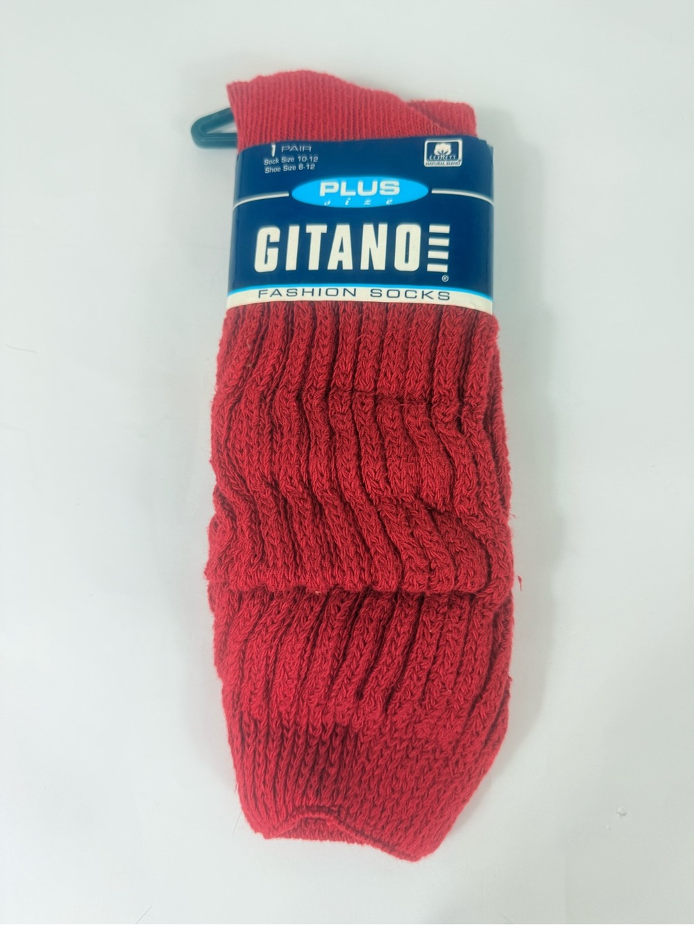 Vintage 90’s Gitano Slouch Socks Red New Old Stock Plus Size USA Made